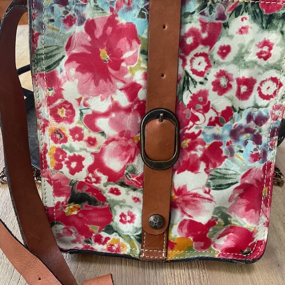 Patricia Nash Pink Floral Venezia Leather Crossbody Bag - Picture 2 of 10